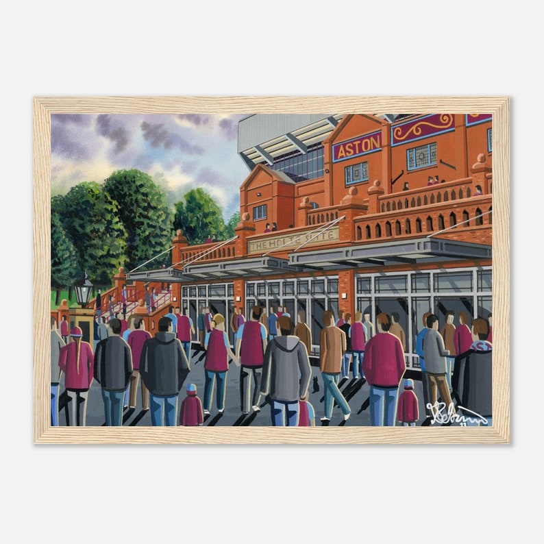 Aston V, Villa Park Stadium. Premium Matte Paper Wooden Framed A4