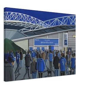 Brighton Hove, Stadium Canvas Print. Wall Art Football Club FC Football Soccer Stadium Gifts, Albion Supporters Memorabilia