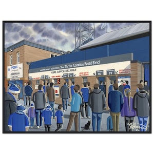 Peter Borough, London Road Stadion. Standard Poster mit Holzrahmen. Wall Art Football Club FC, Geschenke, United Utd Fan-Erinnerungsstücke