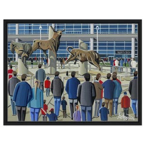 Houston, Football Stadium. Framed Canvas Football Art Print. Wall Art American Football Team, Stadium Gifts, Supporters Memorabilia
