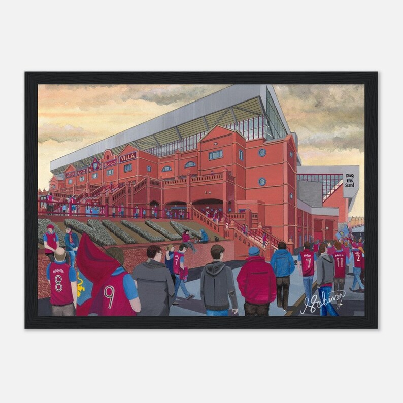 Aston V, Villa Park Stadium Premium Matte Paper Wooden Framed A4
