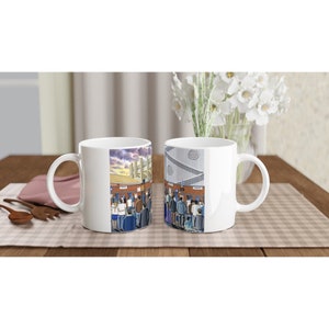 Leeds, Elland Rd Stadium White 11oz Ceramic Football Mug. Football Club FC Football Soccer Gifts, United Utd, Supporters Memorabilia