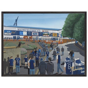 Raith, Starks Pk Football Stadium. Superior Wooden Framed Poster. Wall Art Football Club FC, Gifts, Rovers Supporters Memorabilia