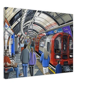 London Tube Underground Station City Landscape Art Cityscape Wall Art. Canvas Print