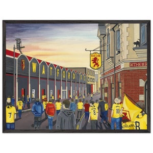 Watford, Vicarage Rd Stadium. Superior Wooden Framed Poster. Wall Art Football Club FC, Gifts, Hornets Supporters Memorabilia