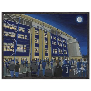 Falkirk, Falkirk Stadium. Superior Wooden Framed Poster. Wall Art Football Club FC, Gifts, Bairns Supporters Memorabilia