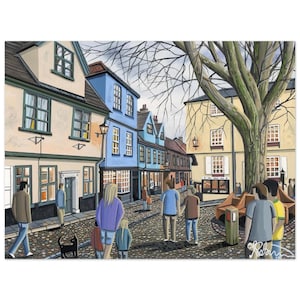 Norwich, Elm Hill, City Art, Cityscape Urban Cityscape Premium Matte Paper Poster