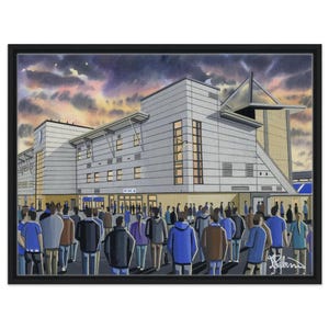 Colchester, Community Stadium. Framed Canvas Football Art Print. Wall Art Football Club FC, Gifts, United Utd Supporters Memorabilia