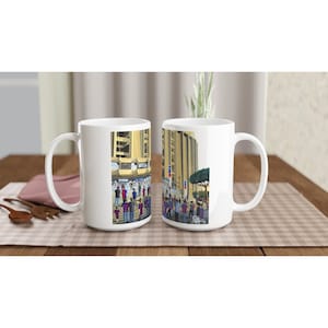 Barcelona, Retro Stadium White 15oz Ceramic Football Mug. Football Club FC Football Soccer Gifts, Barca Supporters Memorabilia