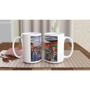 St Helens, Retro Knowsley Road Rugby Stadium White 15oz Ceramic Rugby Mug. Rugby Club FC Rugby Stadium Gifts,Saints Supporters Memorabilia