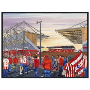 Stoke, Football Stadium. Standard Wooden Framed Poster. Wall Art Football Club FC, Gifts, City Supporters Memorabilia