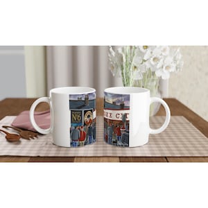 Stoke, Retro Victoria Boden Stadion weiße 11 Unze Keramik Fußballbecher. Football Club FC Fußball Fußball Geschenke, Stadtanhänger Erinnerungsstücke