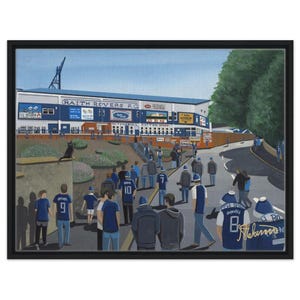 Raith, Starks Pk Stadium. Framed Canvas Football Art Print. Wall Art Football Club FC, Gifts, Rovers Supporters Memorabilia