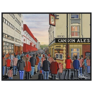 Sheffield U, Bramall Lane Stadium. Standard Wooden Framed Poster. Wall Art Football Club FC, Gifts, United Utd Supporters Memorabilia