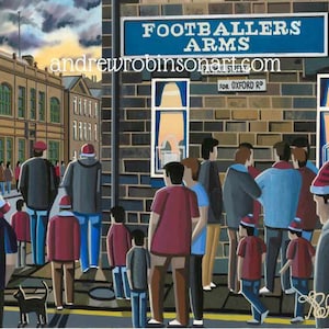 Burnley, Footballers Arms Pub, Standard Poster, Wall Art Football Club FC, Gifts, Clarets Supporters Memorabilia