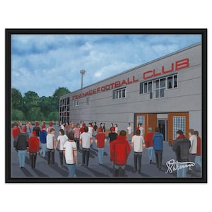 Stevenage, Broadhall Way Stadium. Framed Canvas Football Art Print. Wall Art Football Club FC, Gifts, Boro Supporters Memorabilia