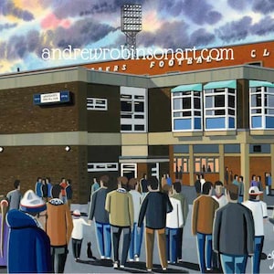 Bolton, Retro Burnden Park Stadium, Standard Poster, Wall Art Football Club FC, Gifts, Wanderers Supporters Memorabilia