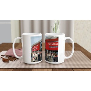 St Helens, Langtree Park Rugby Stadium White 15oz Ceramic Rugby Mug. Rugby Club FC Rugby Stadium Gifts, Saints Supporters Memorabilia