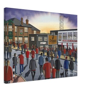 Rotherham, Retro Millmoor Stadium Canvas Print. Wall Art Football Club FC Football Soccer Stadium Gifts, United Utd Supporters Memorabilia
