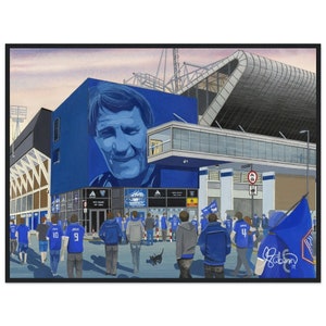 Ipswich, Portman Rd Stadium. Standard Wooden Framed Poster. Wall Art Football Club FC, Gifts, Town Supporters Memorabilia