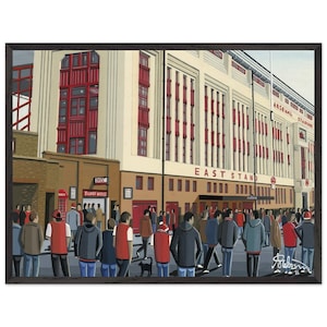 Arsenal. Retro Highbury Stadium. Superior Wooden Framed Poster. Wall Art Football Club FC, Gifts, Supporters Memorabilia