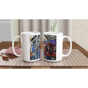 London Tube Underground Station. City Landscape Art Urban Cityscape White 15oz Ceramic Mug