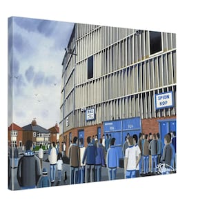 Preston N E, Retro Deepdale Stadium Canvas Print. Wall Art Football Club FC Football Soccer Stadium Gifts, North End Supporters Memorabilia