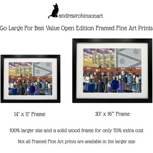 York C. Retro Bootham Crescent football stadium. Ready to hang framed & mounted City art print. Ideal wall art football club F.C memorabilia gift for birthdays, Christmas, Father’s Day. Perfect addition to any home or office. By artist Andrew Robinson.