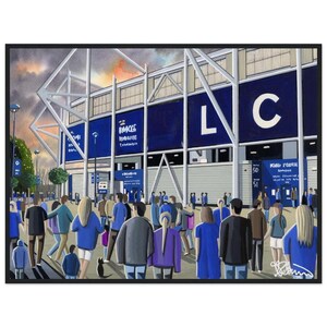 Leicester C. K Power Football, Stadium. Standard Wooden Framed Poster. Wall Art Football Club FC, Gifts, City Supporters Memorabilia