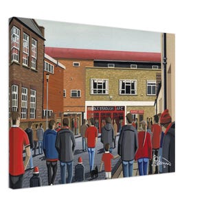 Middlesbrough, Retro Ayresome Pk Stadium Canvas Print. Wall Art Football Club FC Football Soccer Stadium Gifts, Boro Supporters Memorabilia