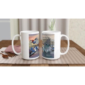 Preston N E, Deepdale Football Stadium White 15oz Ceramic Mug. Football Club FC Football Soccer Gifts, North End Supporters Memorabilia