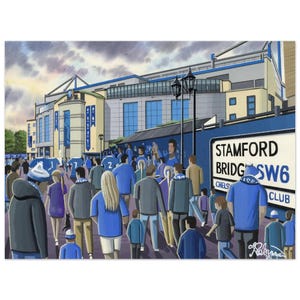 Chelsea Stamford Bridge Superior Poster, Wall Art Football Club FC, Gifts, Blues Supporters Memorabilia
