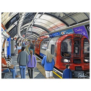London, Tube Underground Station, City Art Urban Cityscape Premium Matte Paper Poster