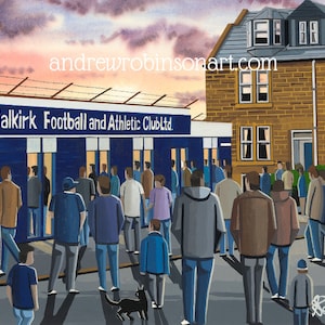 Falkirk, Retro Brockville Stadium, Standard Poster, Wall Art Football Club FC, Gifts, Bairns Supporters Memorabilia