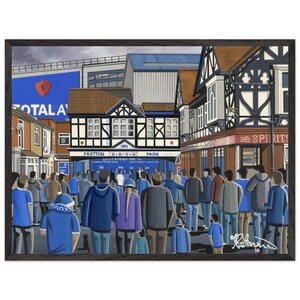Portsmouth, Fratton Pk Football Stadium. Superior Wooden Framed Poster. Wall Art Football Club FC, Gifts, Pompey Supporters Memorabilia