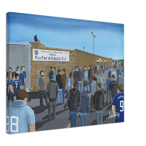 Forfar, Station Pk Stadium Canvas Print. Wall Art Football Club FC Football Soccer Stadium Gifts, Athletic Supporters Memorabilia