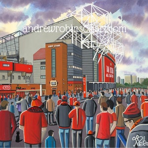 Manchester U, Old Trafford Stadium, Standard Poster, Wall Art Football Club FC, Gifts, United Utd Supporters Memorabilia