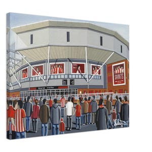 Southampton, St Mary&#39;s Stadium Canvas Print. Wall Art Football Club FC Football Soccer Stadium Gifts, Saints Supporters Memorabilia