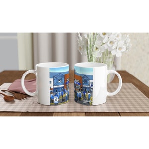 Kilmarnock, Rugby-Stadion Weißer 11 Unzen Fußballbecher aus Keramik. Football Club FC Fußball Fußball Geschenke, Killie Anhänger Erinnerungsstücke