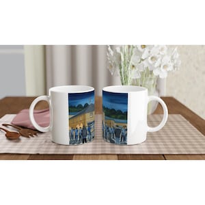 Wycombe, Adams Pk Stadium White 11oz Ceramic Football Mug. Football Club FC Football Soccer Gifts, Wanderers Supporters Memorabilia