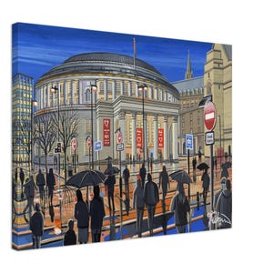 Manchester Central Library, St Peters Square  City Landscape Art Cityscape Wall Art. Canvas Print
