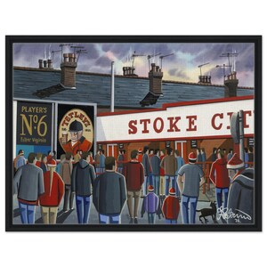 Stoke, Retro Victoria Ground Stadium. Framed Canvas Football Art Print. Wall Art Football Club FC, Gifts, City Supporters Memorabilia