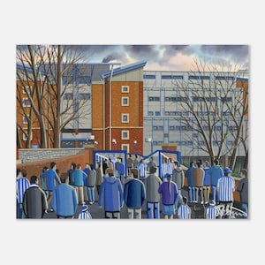 Sheffield W, Hillsborurgh Football Stadium, Superior Poster, Wall Art Football Club FC, Gifts, Wednesday Supporters Memorabilia