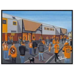 Dundee U, Tannadice Pk Stadium. Standard Wooden Framed Poster. Wall Art Football Club FC, Gifts, United Utd Supporters Memorabilia