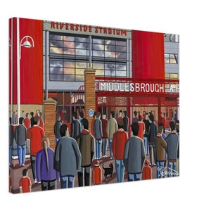 Middlesbrough, Riverside Stadium Canvas Print. Wall Art Football Club FC Football Soccer Stadium Gifts, Boro Supporters Memorabilia