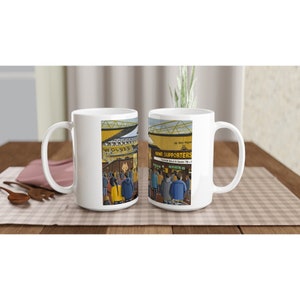Wolverhampton, Wölfe, Molineux Weißer 15 Unzen Keramik Fußballbecher. Football Club FC Fußball Fußball Geschenke, Wanderers Anhänger Erinnerungsstücke