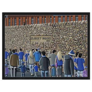 Everton, H Dickinson, Bramley M Football Stadium. Framed Canvas Football Art Print. Wall Art Football Club FC, Gifts, Supporters Memorabilia
