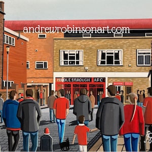 Middlesbrough, Retro Ayresome Park Stadium, Standard Poster, Wall Art Football Club FC, Gifts, Boro Supporters Memorabilia