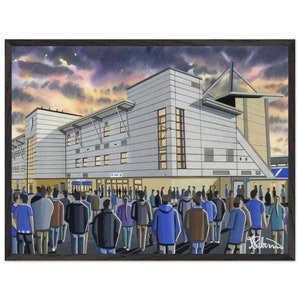 Colchester,  Premium Wooden Framed Football Stadium Poster With Museum-Quality Matte Paper. Ideal Gift For Any United Supporter