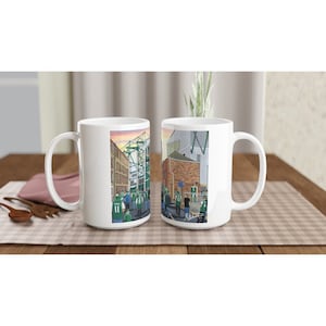 Hibernian, Easter Rd Stadium White 15oz Ceramic Football Mug. Football Club FC Football Soccer Gifts, Hibs Supporters Memorabilia